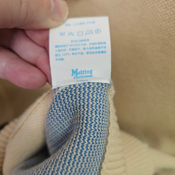 Melting Sadness RARE Karoro Christmas Beige Button Up Cardigan | SZ 3 - Large - Picture 10 of 11